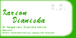 karion dianiska business card